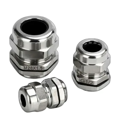 High-security metal stainless steel cable connector with nickel plating and IP68 waterproof protection rating