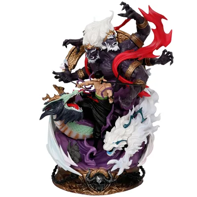 Hot Japanese Anime 21.5cm One Pieceed Roronoa Zoro Ashura 9 Swords Figure Model Statue Fans'Gift Trendy Model