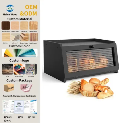Bread Box Farmhouse Large Bread Storage Container for Kitchen Countertop