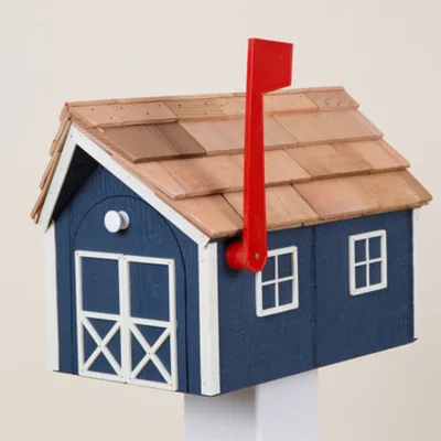 Widely Used Crafted Barn Style Outdoor Standing Wood Mailbox