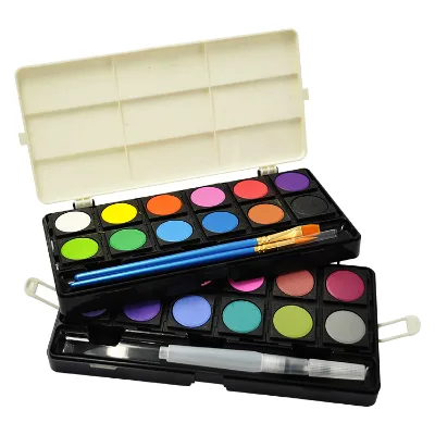 Sunny Non-Toxic Portable Dry Gouache Water Color with Bright Colors and Easily Be Wiped off