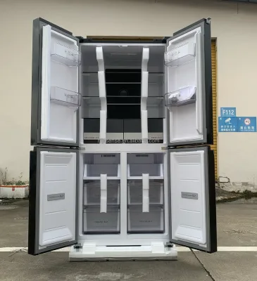 630L Cross 4 Door Home Black Multiple Layers Refrigerator With Toughened Glass Smart Air Cooled Home Appliances Fridge