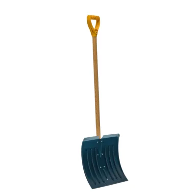 Metal Snow Shovel Pusher Outdoor Shovel With Wooden Handle