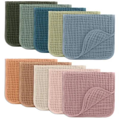 6-Ply Baby Burp Cloths for Boys and Girls Super Absorbent,Soft, Mild,100% Cotton,Designed Specifically for Baby Drool and Stains
