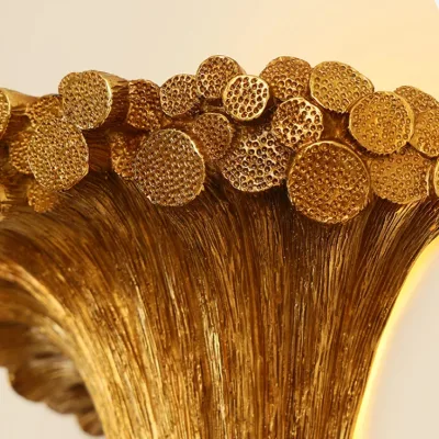 Copper Lotus Stem Motif Wall Lamp Decoration Living Room Background Wall Light Brass Prometheus Hand Torch Candle Lights