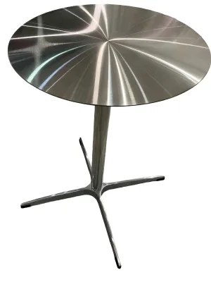 Modern Stainless Steel Round Table with Durable Four Legs for Trendy Cafes Tea Houses Dessert Shops Business Outdoor Meetings