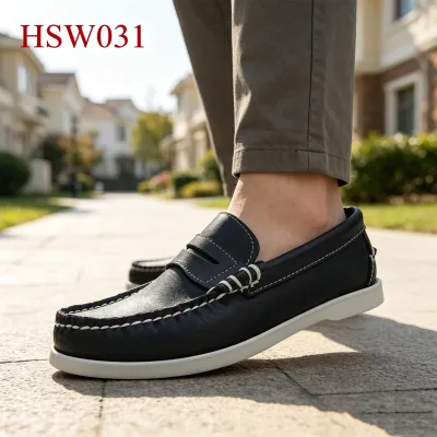 ZYF,City Strolling Blue/honey Color Hua Singh Boat Shoes Travel Friendly slip on Style Foot Pain Relief Penny Shoes HSW031