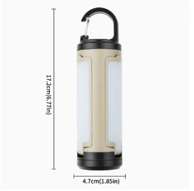 Portable Foldable Rechargeable LED Camping Lantern 90° 3-Leaf Hanging Outdoor Tent Emergency Lamp