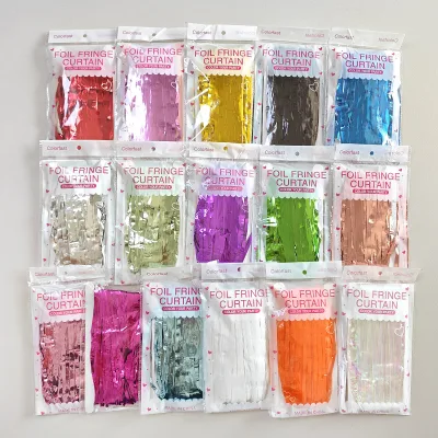 Iridescent Rainbow Foil Fringe Curtain Tinsel Rain Curtain Metallic Backdrop Streamers Birthday Baby Shower Photo Booth