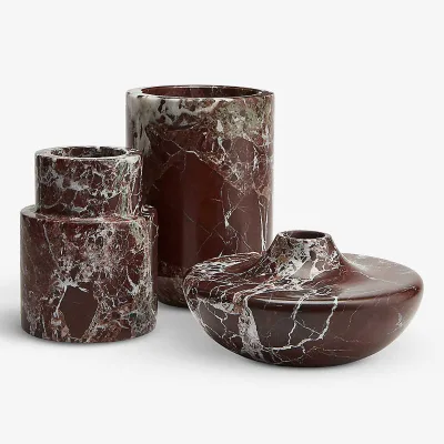Limestone & Sandstone Homewares Natural Stone Vase Handmade Luxury Mid Century Modern Tabletop Vase for Home Decor