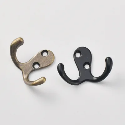Zinc Alloy Black Spray Antique Vintage Curtain & Coat Hooks-Multifunctional Wall Mounted Home Decor