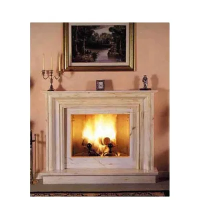 White Marble Stone Fireplace Surround