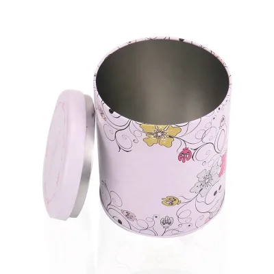 Custom Printed 16 oz Black Tin Plate Candle Tins 4 oz 8 oz Colored Pink for Milk Candy Gift