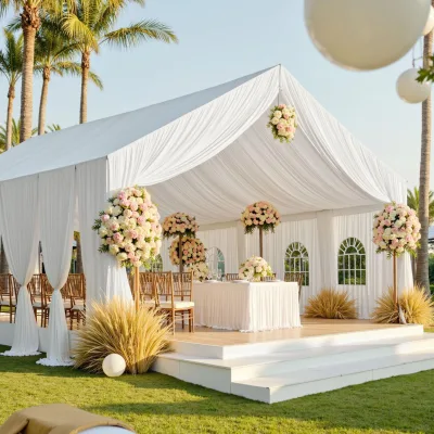 Ceiling Hanging Milk Silk Draping Roll Luxury Arch Swag Polyester Fabric Curtain Drape for Wedding Event Tent Backdrop Decor