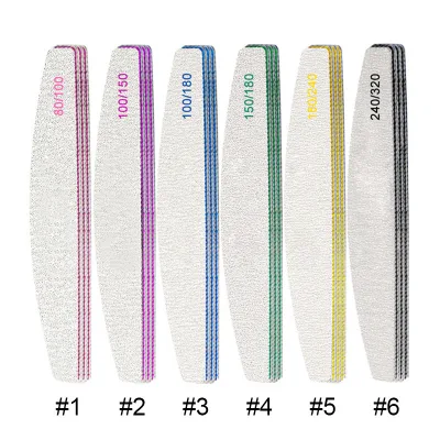 Professional Customized Printed Logo Half Moon Nail Files 100/180 Grit