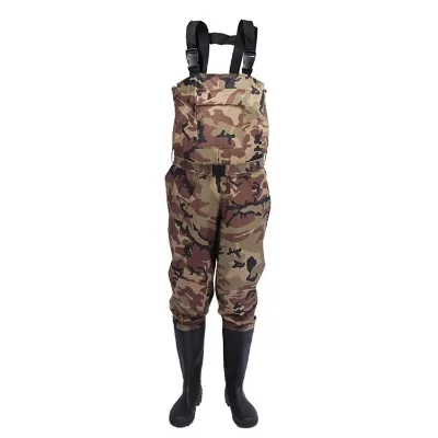 Hotsales 70D Waterproof Camo Nylon PVC Fishing Chest Waders Fishingsuit