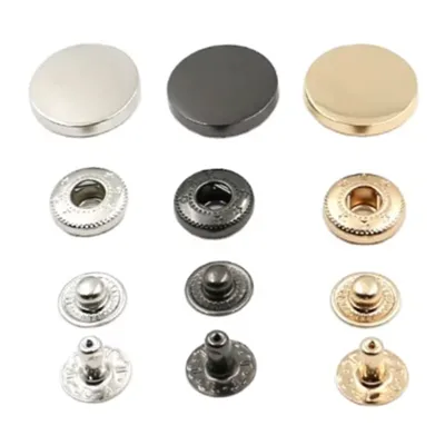 Snap Button for Clothing Color Metal Buttons Covered Zinc Alloy Round Sustainable Factory Customized