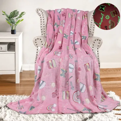 Luminous Flannel Blanket Glow Night Children's air Conditioning Blanket Super Soft Velvet Blanket