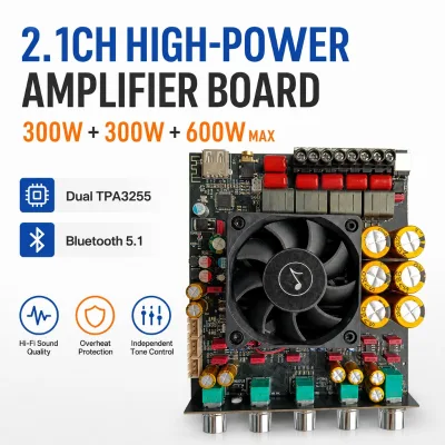 2.1 Channel Digital Amplifier Board TPA3255 300W X 2 Plus 600W Audio Module 5.1 for Home Theater