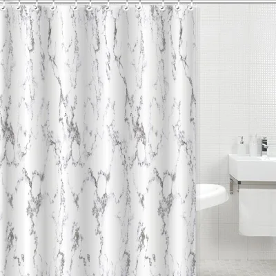 Wholesale Bathroom Shower Curtains Custom Marble Stone Print Polyester Fabric Shower Curtain for Bathroom