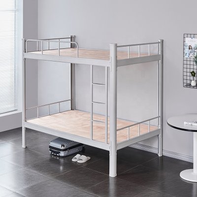 Steel Bed Double Bed for Adults and Students Twin Over Full Bunk Bed with Trundle