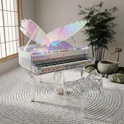 Modern Crystal 88-Key Lightweight Eco-Friendly Grand Piano with Case Factory Direct OEM Hotel Wedding Gallery Concert Wholesale