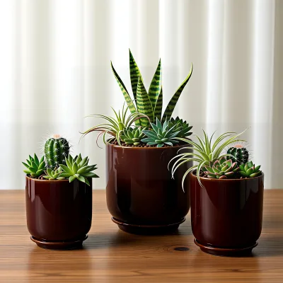Wholesale Minimalist Small Planter Supplier Ceramic Cactus Pot Customized Glossy Flower Pot