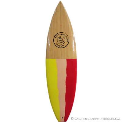 Popular Colorful Wood Epoxy Surf Board With Surf Fins