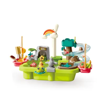 38pcs Sink Baby Running Water Play Water Park Children's Summer Fishing Game Table Toy