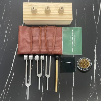 Factory Direct Storage Professional Tuning Fork Aluminum Alloy Yoga Tuning Fork Wooden Resonant Speaker Laser logo