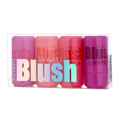Highly Pigmented Long-Wearing Natural-Looking Non-Sticky 4 Color Multi-Use Makeup Tinted Moisturizer Bouncy Jelly Blush Stick