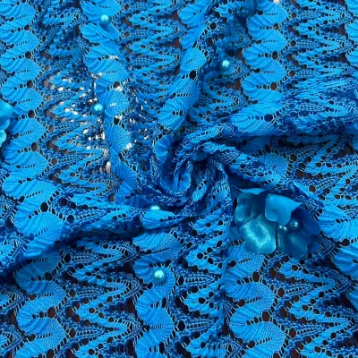 Cheap 100% Polyester 155cm Eco-Friendly Double Faced Lace Fabric with 3D Balls Design for Sleepwear Girls/Women
