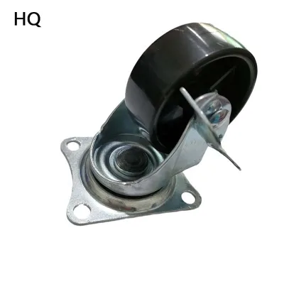Stock Supply 2 "black PP Flat Bottom Universal Wheel Can Be Used for Trolley Rack Wheels Black Rubber Wheel
