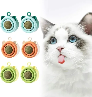 Catnip Balls Interactive Cat Toys 360 Rotating Catnip Treats Effective for Cleaning Teeth and Enhancing Cat's Excitement