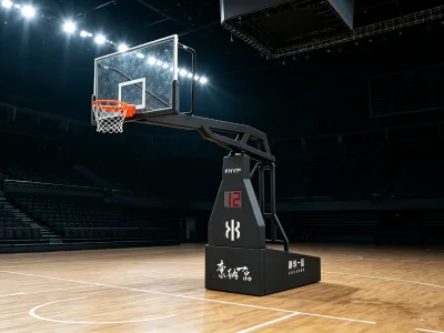 Adjustable Heavy-Duty Steel Hydraulic Basketball Goal with Anti-Collision Sponge Protection for School & Commercial Use