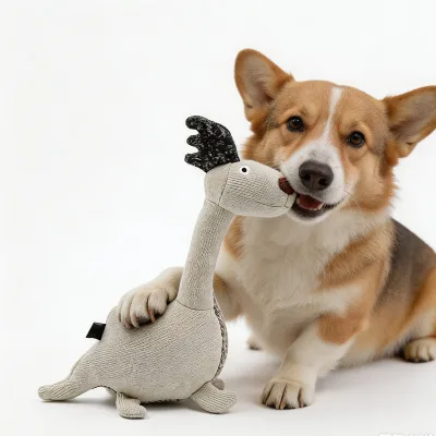 Wholesale Pet Chew Toys Animal Shape Designer Knit Mini Dino Toys White Soft Plush Stuffed Squeaky Dog Chew Toys