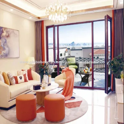 Factory thermal break inside casement aluminum doors