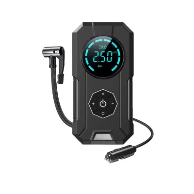 2024 Wholesale New 12V Portable Car Pump Emerncy LED Light 5400mAh Battery Single Cylinder Wireless Digital Tire Inflator 150psi