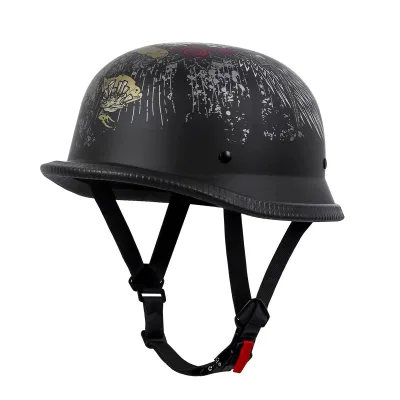 German Style Motorcycle Half Helmet for Bike Cruiser Scooter Chopper Half Skull Hat Helmet