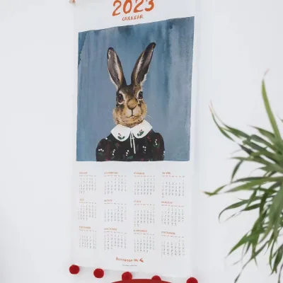 2026 Original Illustration Eco-cotton Canvas Calendar Gift Home Decorative Painting with Custom Size and Customization Options