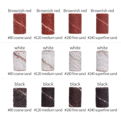 Professional Nail Art Sanding Bands Set with Bearings Sand Ring Bit for Electric Drill Machine Accessories Manicure Tools