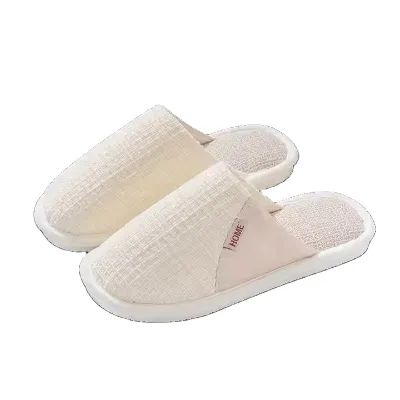 Wholesale Comfortable Linen Slippers for Women Indoor Non Slip Men's Home slippers  with Memory Foam PVC Home slippers