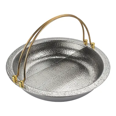 Japanese Sukiyaki Yuanyang Hot Pot 304 Tri-Ply Stainless Steel Hammered Clear Soup Induction Commercial Hanging Wire Pot
