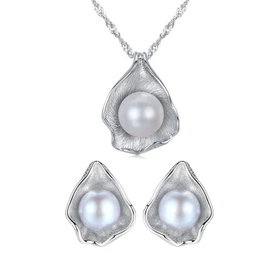 Daidan Set Pearl Jewelry Set Jewelry Women Shell Design Grey Ladies Water Pearl S925 Silver Jewelry Sets