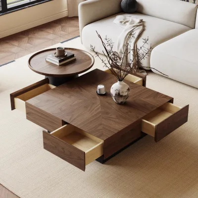 Wabi Sabi Style Square Super Large Coffee Table High-End Modern Light Luxury Living Room Coffee Table Modern