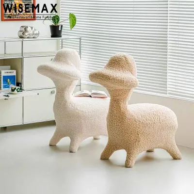 WISEMAX FURNITURE Creative Nordic Hotel Cafe Villa PE Plastic Fabric Kids Children Lounge Chair for Living Room Bedroom