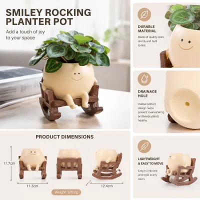 New Cute Cartoon Character Flower Pot Recliner Resin Desktop Ornaments Succulent Potted Flower Pot