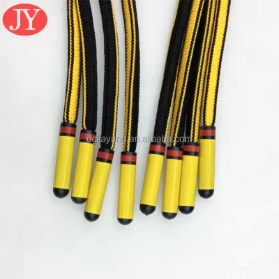 Round Polyester Drawstring Cord Tipping Shoelace Charms Custom Shoe Decoration Shoe Lace Lock Durable Transfer Rubber Aglet Tips