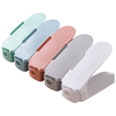Hot Sell Durable Adjustable Shoe Organizer Wardrobe Shoes Storage Footwear Support Slot Space Saving Shoes Storage Rack Shoebox