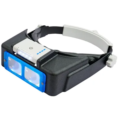 4 LED Light Head Mounted Magnifying Glass USB Rechargeable